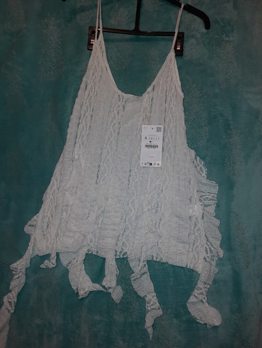 Zara Lace Tank With Ruffles Small